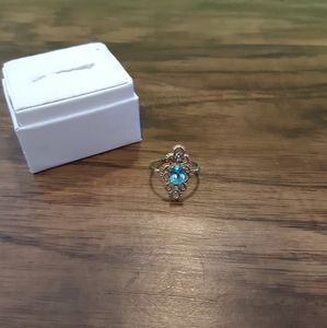 Jewelry - 10K Blue Topaz and Diamond Ring Size 6 Jewelry - 10K Blue Topaz and Diamond Ring Size 6